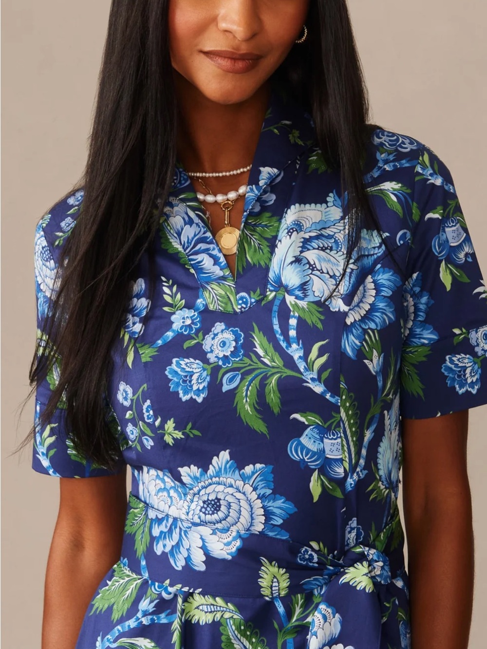 J. McLaughlin Lily Dress in Cerulean Garden - Picture 7 of 8